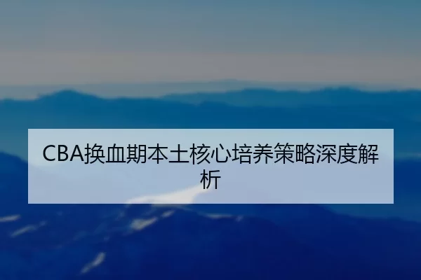 CBA换血期本土核心培养策略深度解析